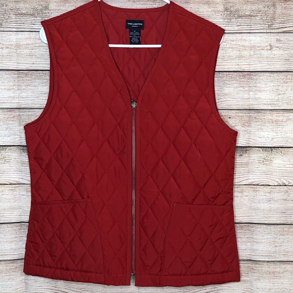 The Limited America Zipper Quilted‎ Vest Size Medium